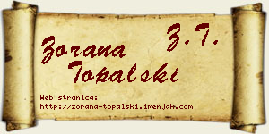 Zorana Topalski vizit kartica